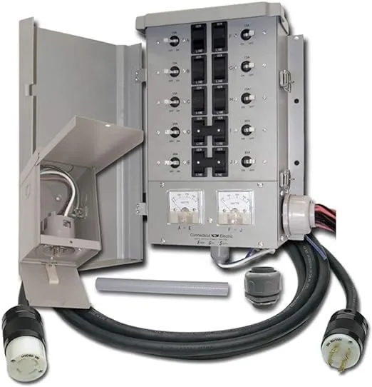 Connecticut Electric EmerGen Transfer Switch Kit - 30 Amp, 10-Circuit, 10-Foot Cord, 7500 Watts, for Generator