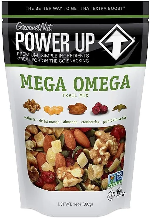 Gourmet Nut Power Up Trail Mix Mega Omega Trail Mix Non-GMO, 26 Ounce