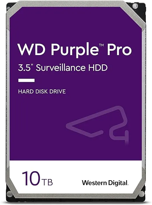 Western Digital 10TB WD Purple Pro Surveillance Internal Hard Drive HDD - SATA 6 Gb/s, 256 MB Cache, 3.5" - WD101PURP