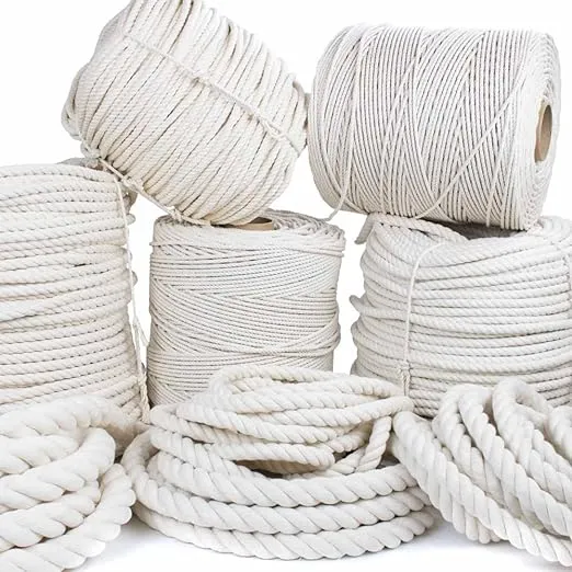 GOLBERG Twisted 100% Natural Cotton Rope - White Cotton Rope - (1/2 Inch x 25 Feet)
