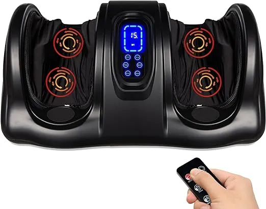 Best Choice Products Foot Massager Machine Shiatsu Foot Massager, Therapeutic Reflexology Kneading and Rolling for Feet, Ankle, High Intensity Rollers, Remote, Control, LCD Screen - Black