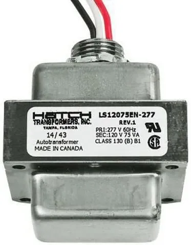 Hatch Lighting LS120-75EN-277 Hardwired LED Step Down Transformer 277 Volt AC Primary 120 Volt AC Secondary 75 Watt