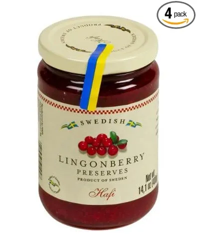 Hafi Swedish Lingonberry Preserves, 14.1 Ounce (Pack of 4)