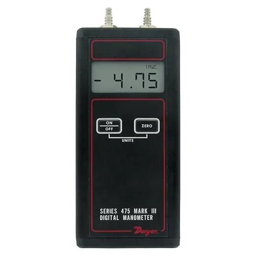 Dwyer® Handheld Digital Manometer, 475-2-FM, 0-40" w.c. (9.96 kPa)