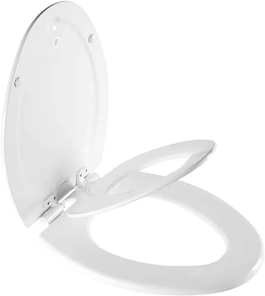 Mayfair NextStep2 Toilet Seat with Built-In Toddler Potty Training Seat, Slow Close, Easy Clean, Magnetic Removable Kids Seat, ELONGATED, White
