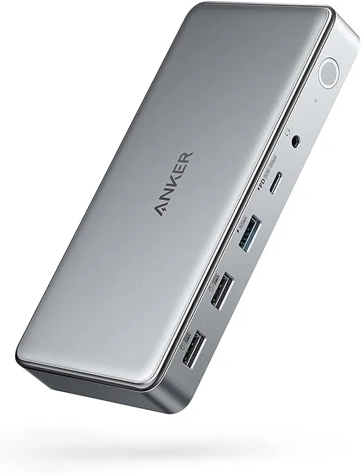 Anker USB C Docking Station (10-in-1), Universal Laptop Docking Station Triple Display, with Dual HDMI Ports and DisplayPort, for Windows Laptop and MacBook Pro 13/16 inch, MacBook Air 2020 and Later