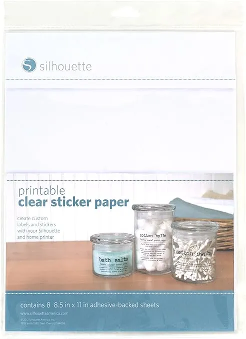 Silhouette America Silhouette Media-CLR-ADH Printable Clear Sticker Paper