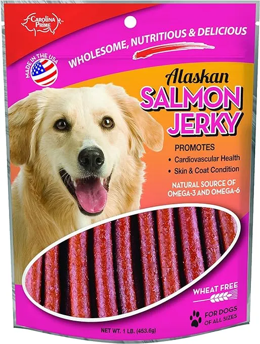 Carolina Prime Pet 40192 Salmon Jerky Treat For Dogs ( 1 Pouch), One Size (packaging may vary)