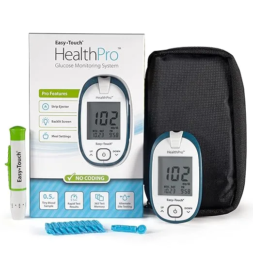 HealthPro Glucose Monitoring Meter with Lancing Device & 10 Lancets