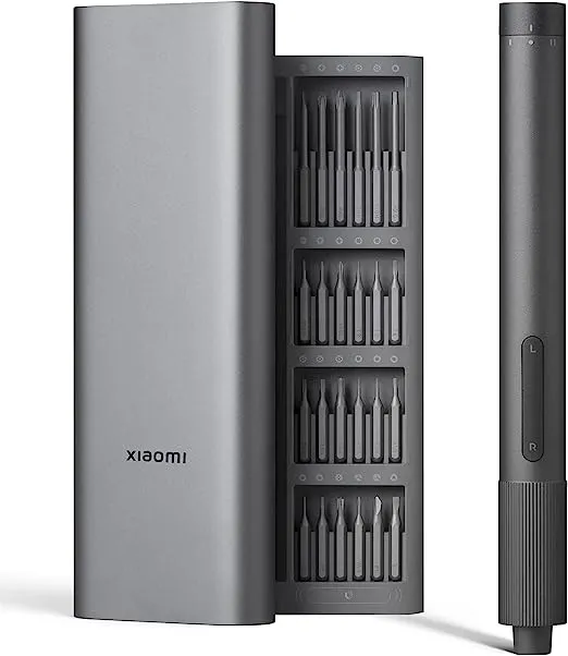 Xiaomi Electric Precision Screwdriver, All-Metal Gearbox, Powerful Magnetic Motor, Rechargeable Lithium Battery, S2 Steel Screwdriving Bits, Type-C Charging, Aluminium Alloy Case, Grey