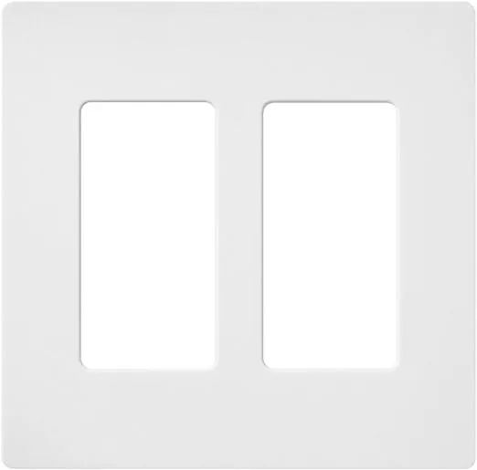 Lutron Claro 2 Gang Decorator/Rocker Wallplate, For Light Dimmers, Switches and Accessories, Snap-On Installation, No Visible Screws, Satin, SC-2-SW, Snow