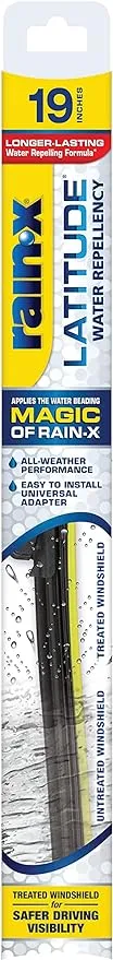 Rain-X 5079276-2 Latitude 2-In-1 Water Repellent Wiper Blades, 19 Inch Windshield Wipers (Pack Of 1), Automotive Replacement Windshield Wiper Blades With Patented Rain-X Water Repellency Formula