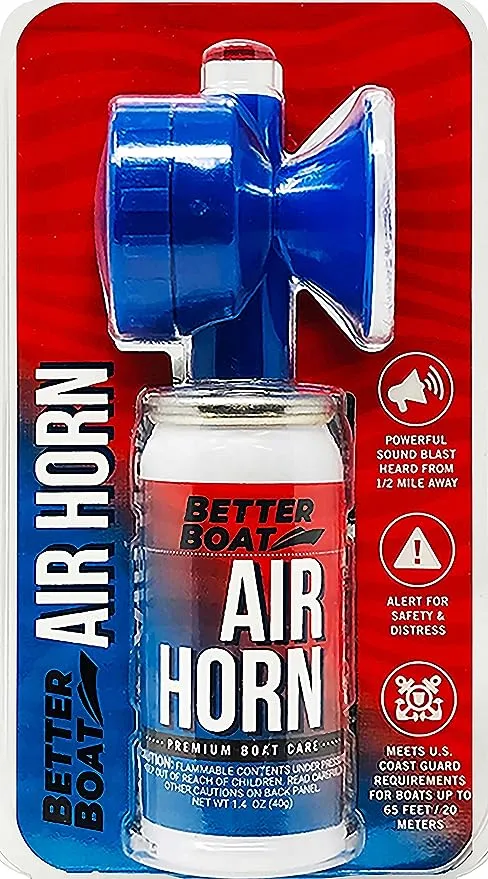 Air Horn Can for Boating & Safety Very Loud Canned Boat Accessories Hand Held Fog Mini Marine Air Horn for Boat Can and Blow Horn or Small Compressed Horn Refills 1.4oz