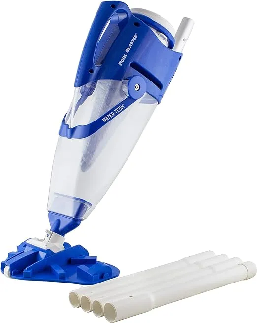 POOL BLASTER Centennial Cordless Pool Vacuum w/Pole Set - XL Debris Capacity & Advanced Filtration, Handheld Rechargeable Pool Cleaner for Sand, Silt & Leaves in Inground & Above Ground Pool