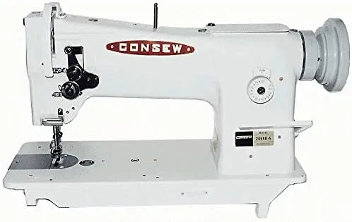 Consew 206RB-5 Walking Foot Industrial Sewing Machine with Table and Servo Motor