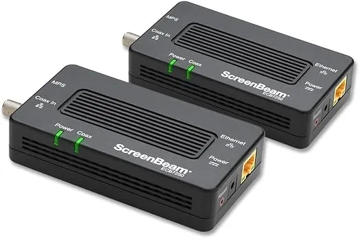 ScreenBeam MoCA 2.5 Network Adapter for Higher Speed Internet, Ethernet Over Coax - Starter Kit (Model: ECB6250K02)