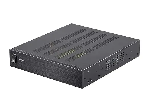 Monoprice Unity 100-Watt Power Amp - Bridgeable, 12‑volt Input/Output Triggers, Euroblock Connector, Black
