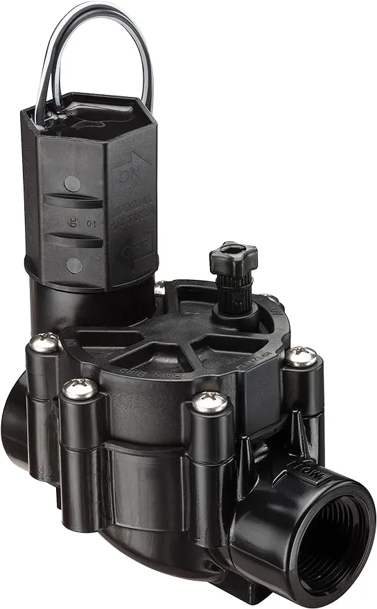 Rain Bird CP075 In-Line Automatic Sprinkler Valve, 3/4" Threaded x Female, Black