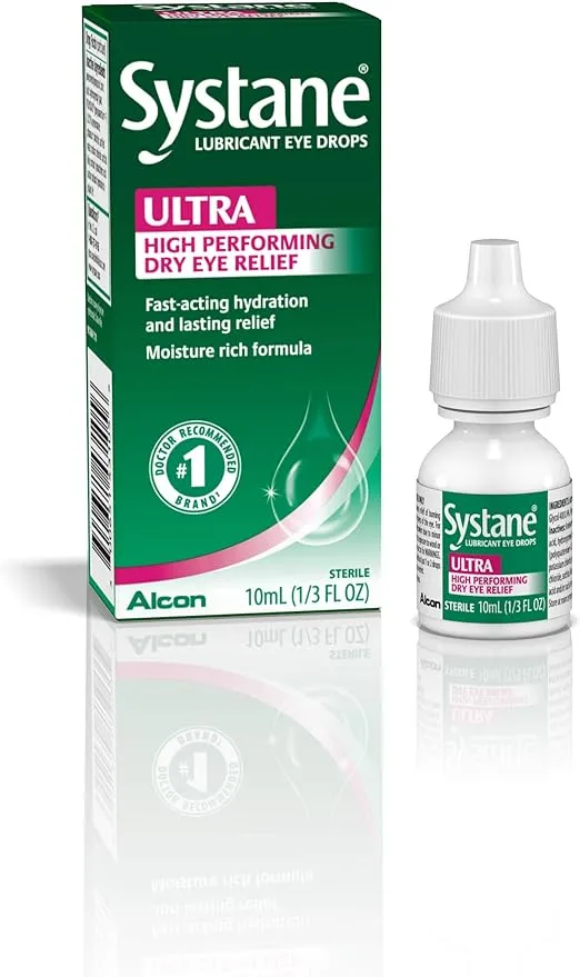 Systane Ultra Lubricant Eye Drops, Artificial Tears for Dry Eye, Single Pack, 10 ml