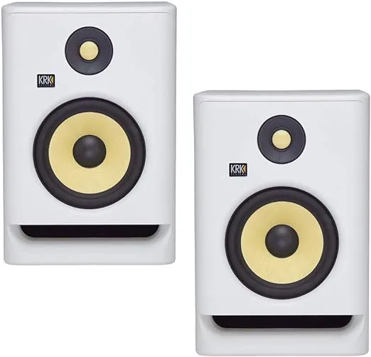 KRK RP5 Rokit 5 G4 Professional Bi-Amp 5" Powered Studio Monitors, White Noise - PAIR