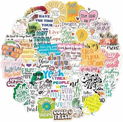 200pcs Inspirational Stickers Pack Vinyl Motivational Stickers for Water Bottle Adults Women Teen Boy Girl, Affirmation Quote Positive Stickers Decals for Laptop Journal Hydroflask Computer Phone Case