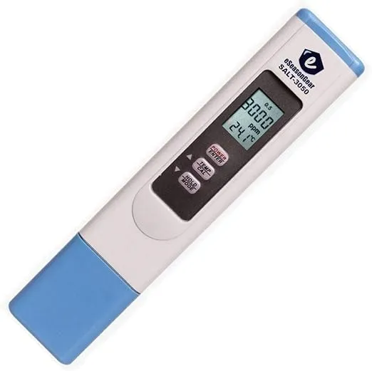 SALT-3050 Waterproof IP65 Meter, Digital Salinity PPM Temperature Tester for Salt Water Pool and Koi Fish Pond