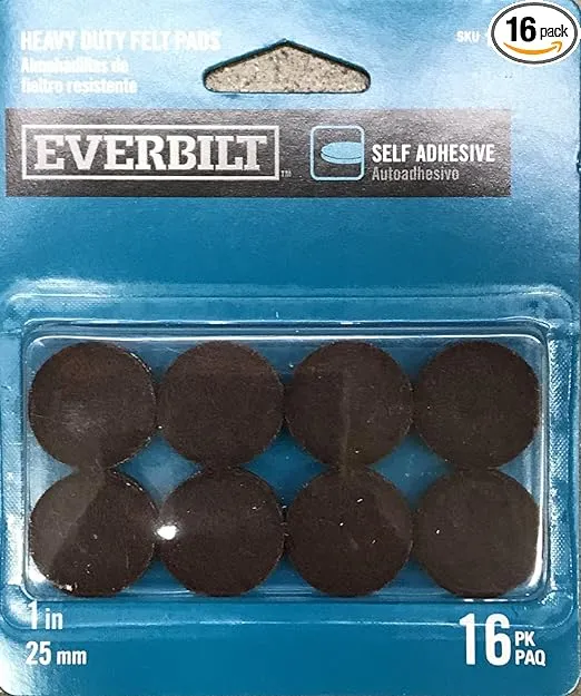 Brown Heavy-Duty Self-Adhesive 1 in. Felt Pads (16-Pack)