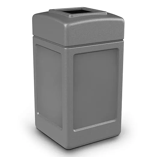Commercial Zone Products 732103 Square Waste Container,Gray,42 gal,lon