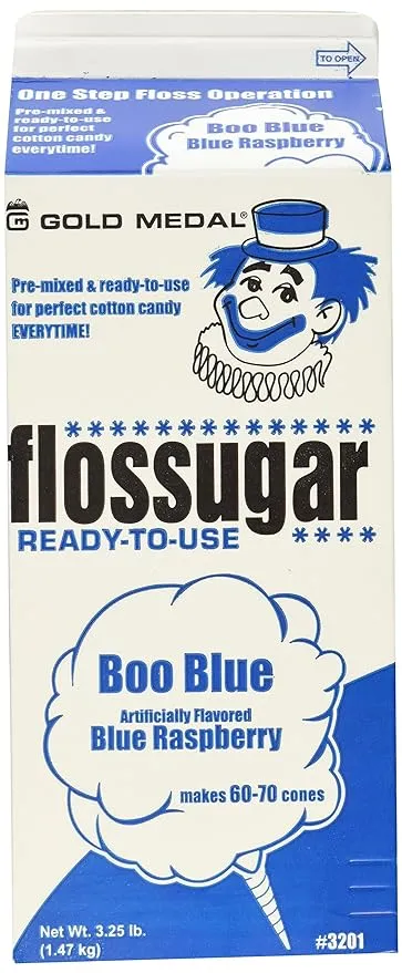 Gold Medal 3201 Blue Raspberry Flossugar 3.25 lb, 1 Carton