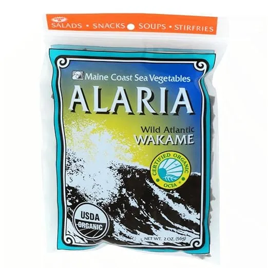 Alaria Whole Leaf 2 oz Bag - "Wild Atlantic Wakame" - Organic Seaweed
