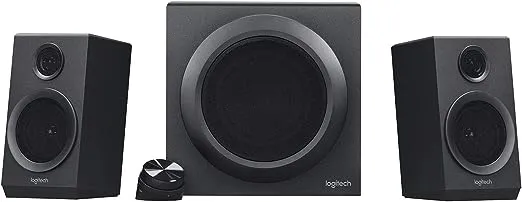 Logitech Z333 2.1 Speakers – Easy-access Volume Control, Headphone Jack – PC, Mobile Device, TV, DVD/Blueray Player, and Game Console Compatible (Renewed)