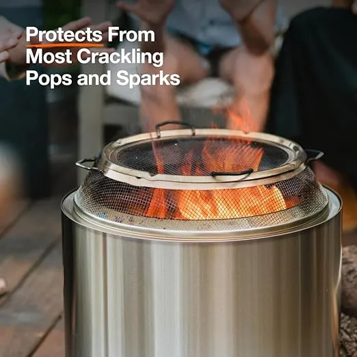 Solo Stove Bonfire Shield - Durable Stainless Steel Spark Protector Mesh Screen for Fire Pits, Keeps Pops and Hot Embers Contained for Safe Outdoor Fires, Includes Shield Removal Tools