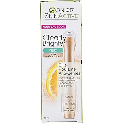 Garnier SkinActive Clearly Brighter Sheer Tinted Eye Roller, Light/Medium 0.5 oz (Pack of 3)