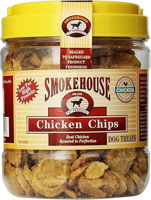 Smokehouse 100-Percent Natural Chicken Chips Dog Treats, 1-Pound