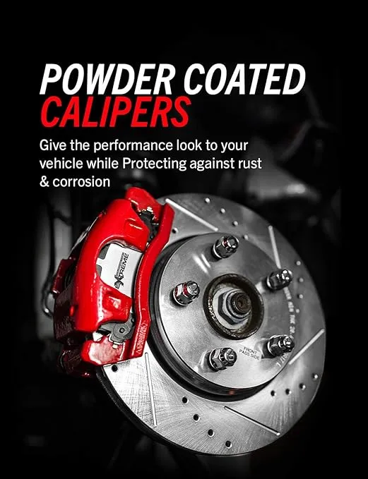 Power Stop Front S4974 Pair of High-Temp Red Powder Coated Calipers For Ford F-150 2005-2008, Lincoln Mark LT 2006-2008 [Model Specific]