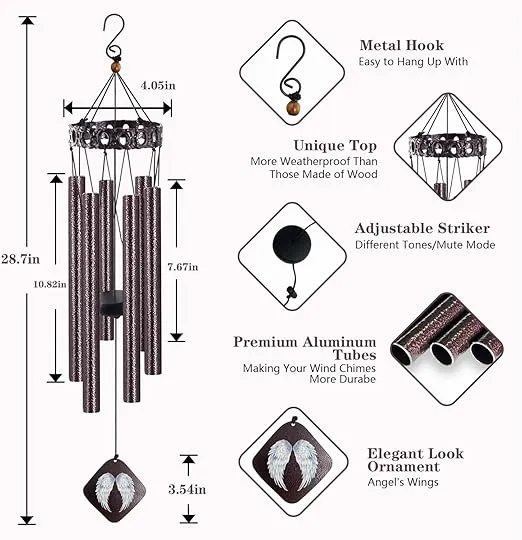 Wind Chimes for Outside Sympathy Wind Chimes Memorial Wind Chimes for Loss of Loved One Windchimes Outdoors Bereavement Outdoor Wind Chimes Sympathy Gift Home Decor Garden Patio Balcony