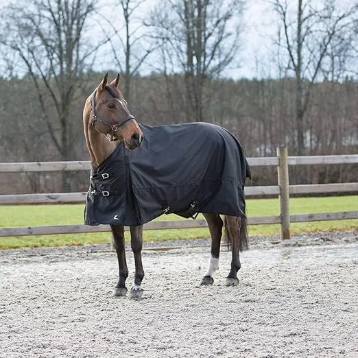HORZE Nevada 1200D Lightweight Waterproof Horse Turnout Rain Sheet (No Fill) - Black - 75 in