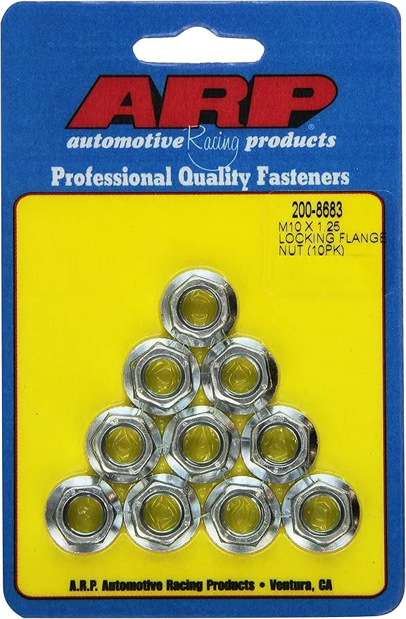 ARP 200-8683 M10 x 1.25 Locking Flange Nut - 10 Piece