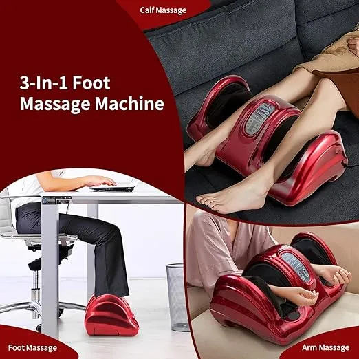 Giantex Shiatsu Foot Massager Machine Massage for Feet, Leg Calf Ankle, Nerve Pain Therapy Spa Gift Deep Kneading Rolling Massage, Electric Shiatsu Foot Massager w/Remote, 4 Massage Modes, Red