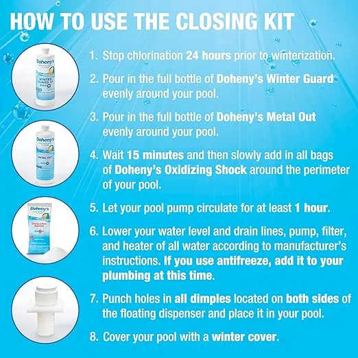 Doheny's Ultimate Pool Closing Kit | Winterizing Chemicals for Above Ground and Inground Swimming Pools | Up to 7,500 Gallons