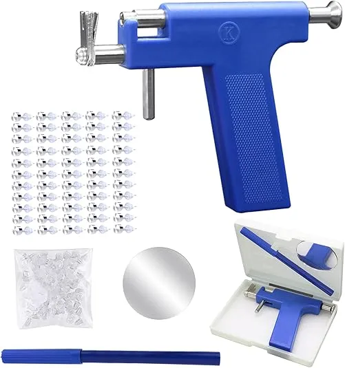 Hotorda Ear Piercing Gun Tool Professional Ear Body Pierce Piercing Gun Reusable Tools Beauty Kit Set Painless Hole Piercing Machine with 98Pcs Stainless Steel Ears Studs for Ear Nose Navel…