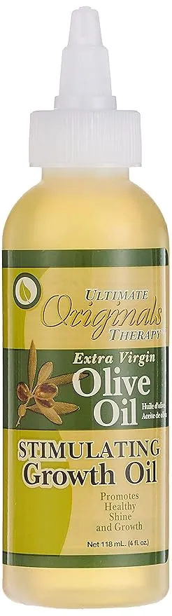 Originals by Africa's Best Therapy Extra Virgin Olive Oil Stimulating Growth Oil, Penetrates & Rejuvenates Hair, Skin and Nails, All Day Long Moisturizing & Conditioning, 4oz Bottle