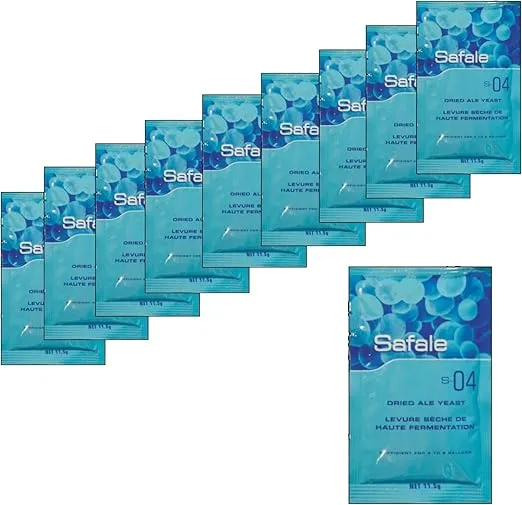 10x Fermentis Safale S04 Beer Yeast British style ales 11.5g 20-30L
