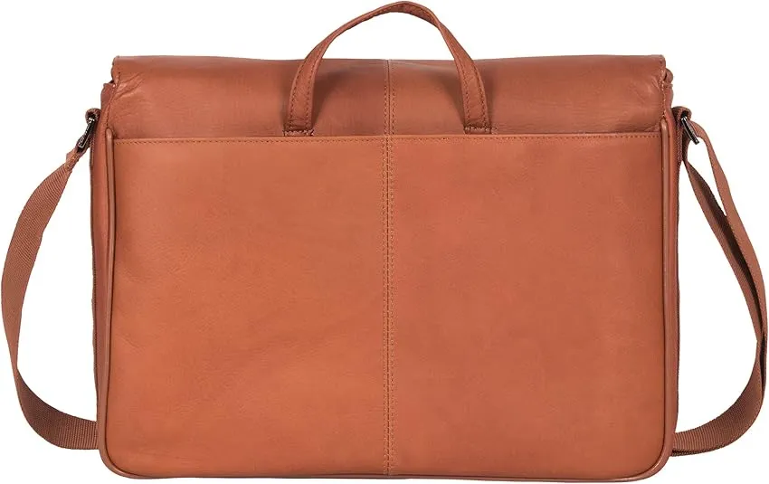 Kenneth Cole REACTION Risky Business Messenger Full-Grain Colombian Leather Crossbody Laptop Case & Tablet Day Bag