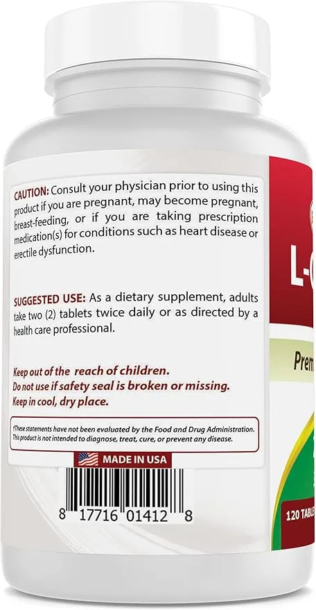 Best Naturals L-Citrulline 2000mg/Serving - Non-GMO - Gluten Free - 120 Tablets (120 Count (Pack of 1))