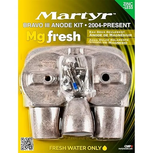 Martyr Anodes Mercury/Mercruiser Anode Kit, Magnesium, Bravo III 2004 - Present