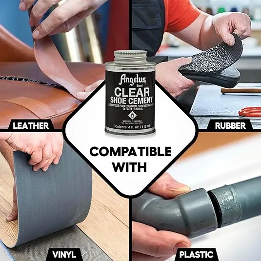 Angelus Clear Shoe Cement, 4oz can (992-04-000)