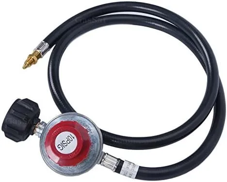 GasSaf 4FT 0-10PSI Adjustable High Pressure Propane Regulator Grill Connector with Hose for Tabletop Grill,Fire Pit Table, Turkey Fryer,Fish Fryer and More