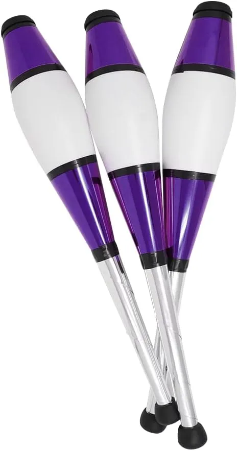 Zeekio Pegasus Juggling Club Set - Premium Quality - Beginner to Pro - Set of 3 (All Purple)
