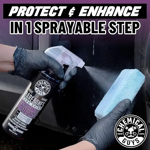 Chemical Guys TVD_104_16 Bare Bones Premium Dark Shine Spray for Undercarriage, Tires and Trim, Safe for Cars, Trucks, Motorcycles, RVs & More, 16 fl oz